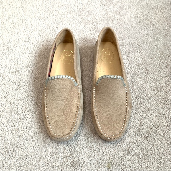 JACK ROGERS Taylor Tan Suede Slip-On Loafers Driving Moccasins Shoes Sz 11 - Picture 2 of 9